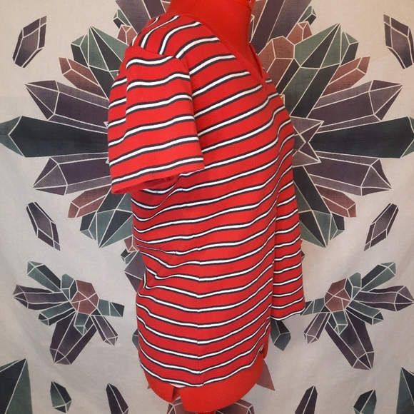 Tommy Hilfiger V-neck Striped Shirt embroidered icon size large - Picture 6 of 8